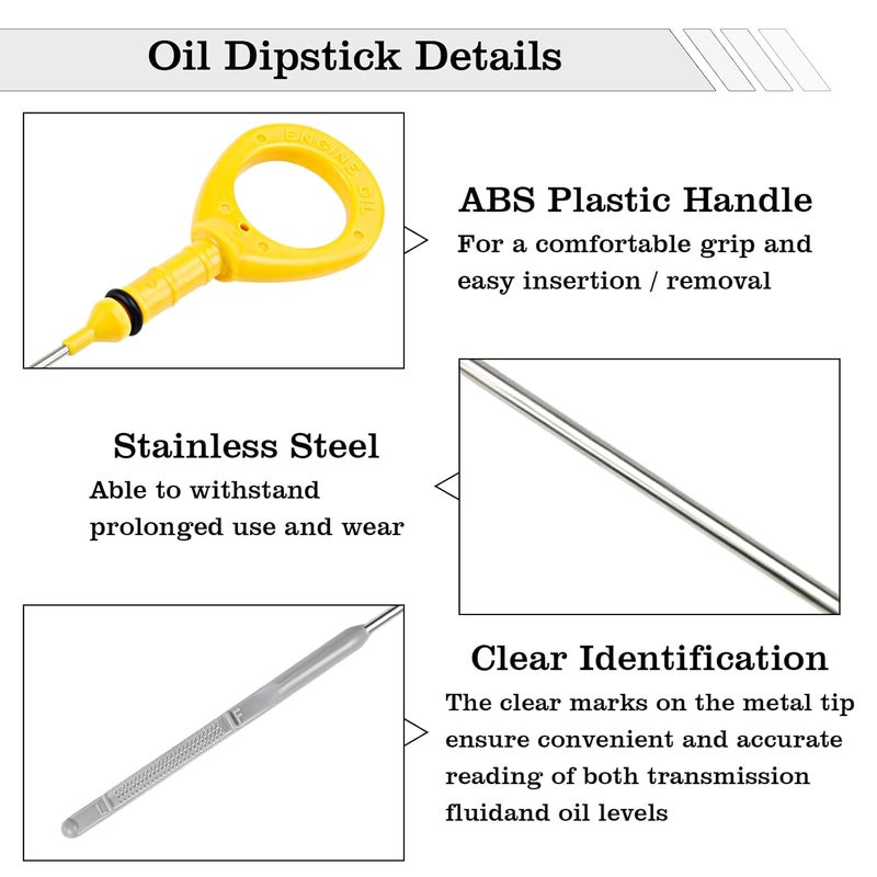 FBLOWMOD 153010H012 Engine Oil Dipstick Indicator, Compatible with 2002-2006 Toyota Camry, 2002-2006 Toyota Solara Engine Oil Fluid Level Dip Stick, Replace 153010H010, 917-396 - Image 4